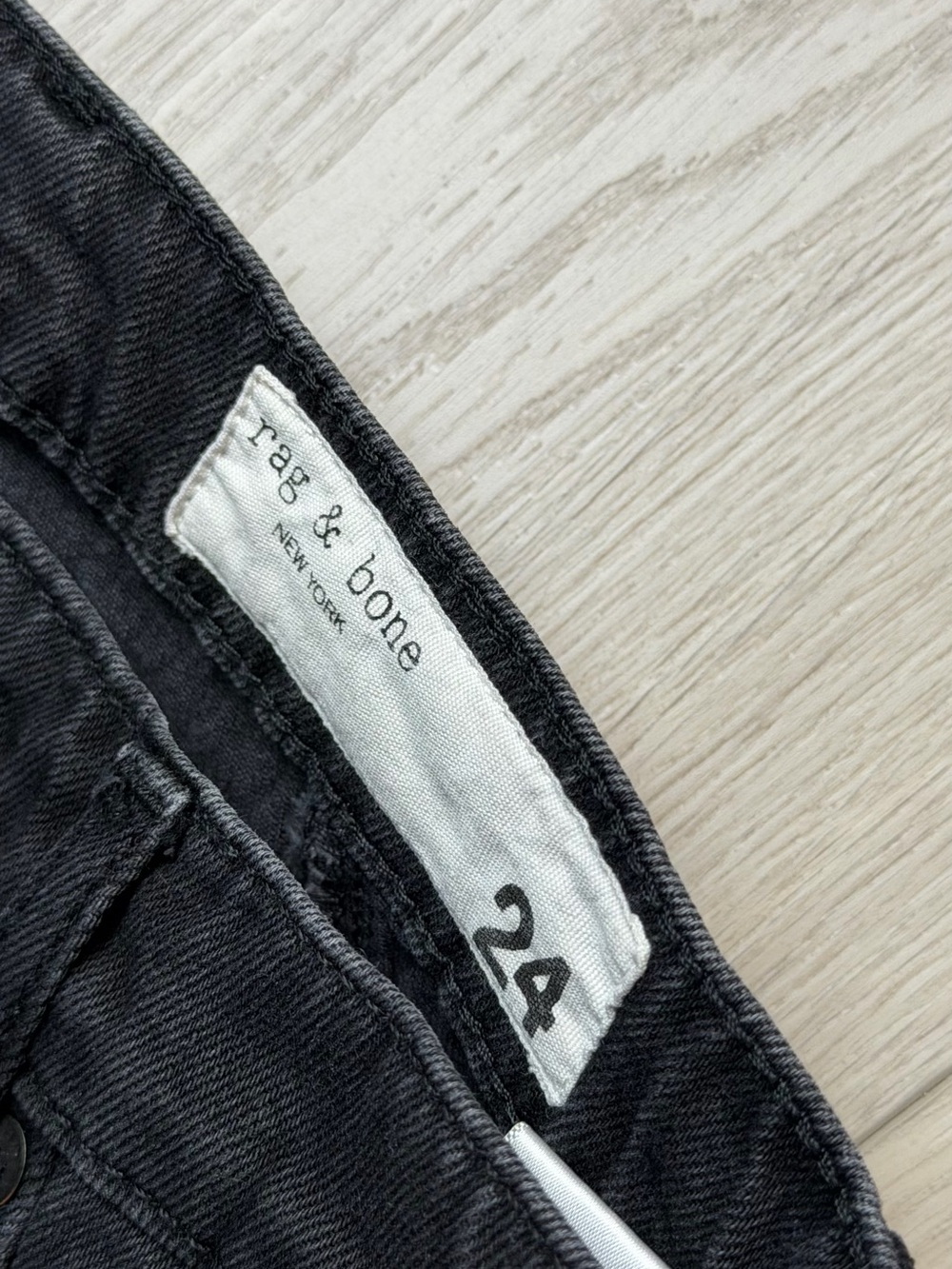 rag & bone Black Denim Jeans - high rise size 24 - Picture 7 of 7